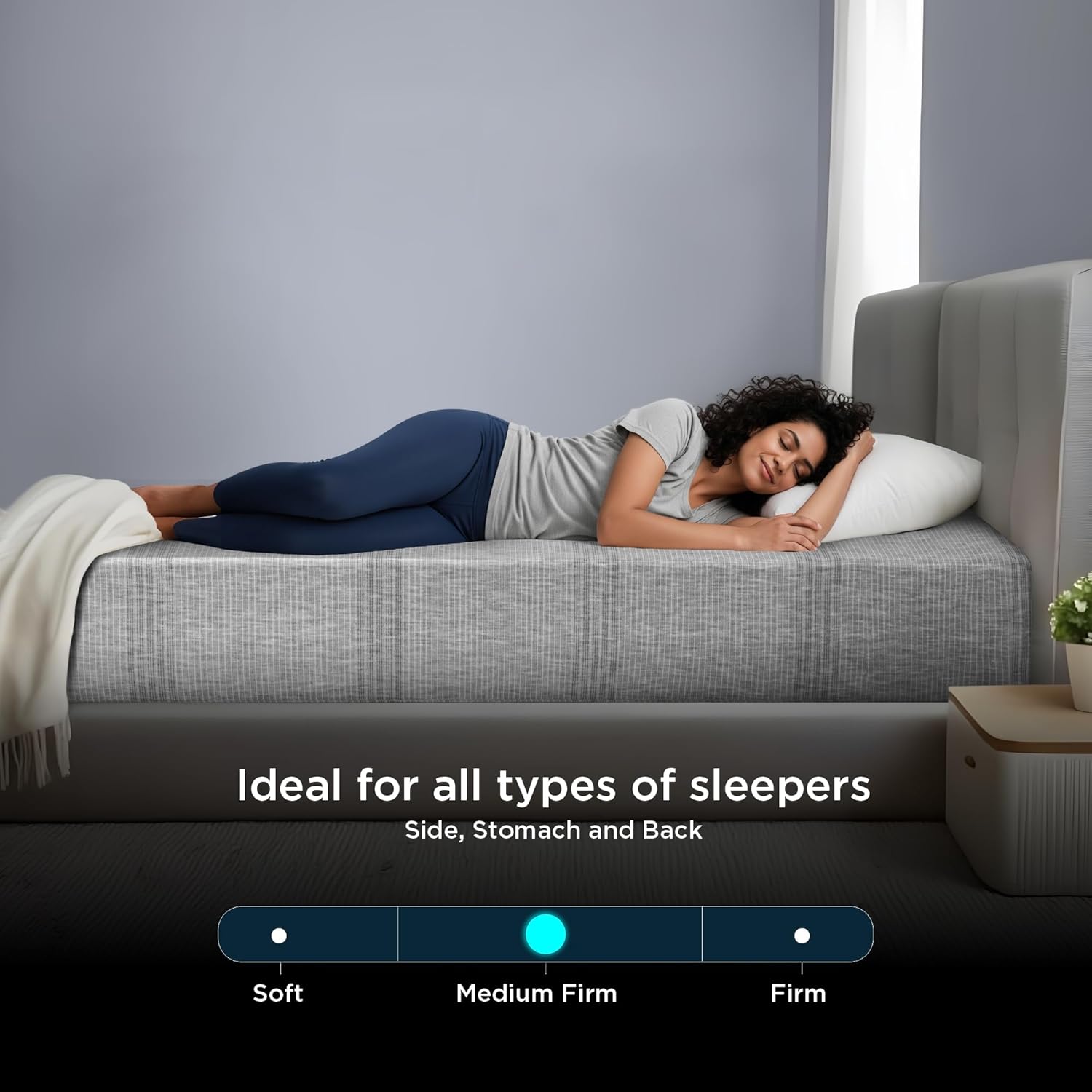 9 Inch TwinXL Cloud Memory Foam Mattress with Breathable Knitted Fabric for Comfort & Pressure Relief, Certipur-US Certified Medium Firm Natural Cotton Fiberglass-Free Mattress in a Box