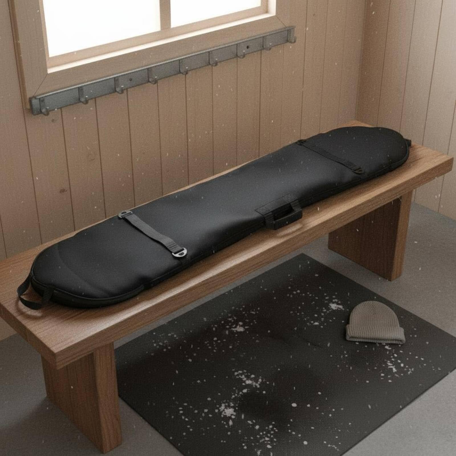Borsa Snowboard Imbottita a Spalla Borsa Snowboard Nera Manici Rinforzati Accessorio Sportivo