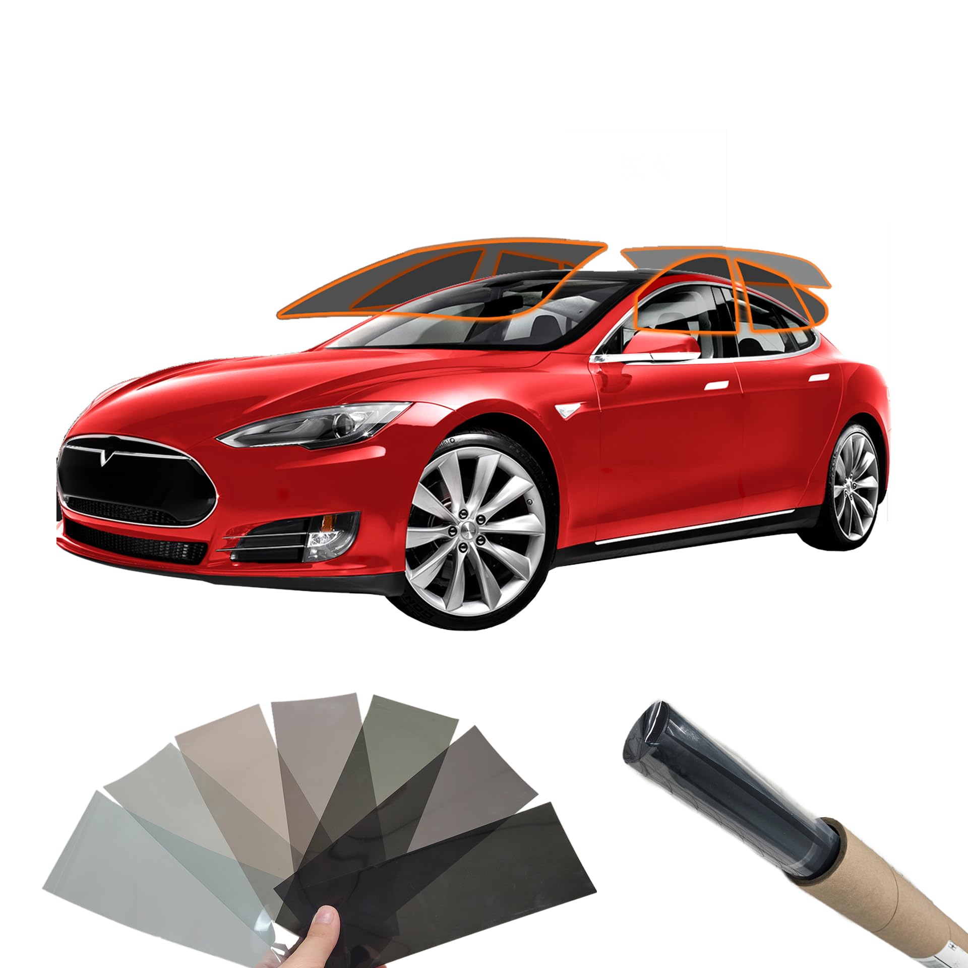 DIY MotoShield Pro 2mil Premium Professional Precut Nano Ceramic Window Tint Film Kit for (2024-2025) Tesla Model X (Front Windshield 70