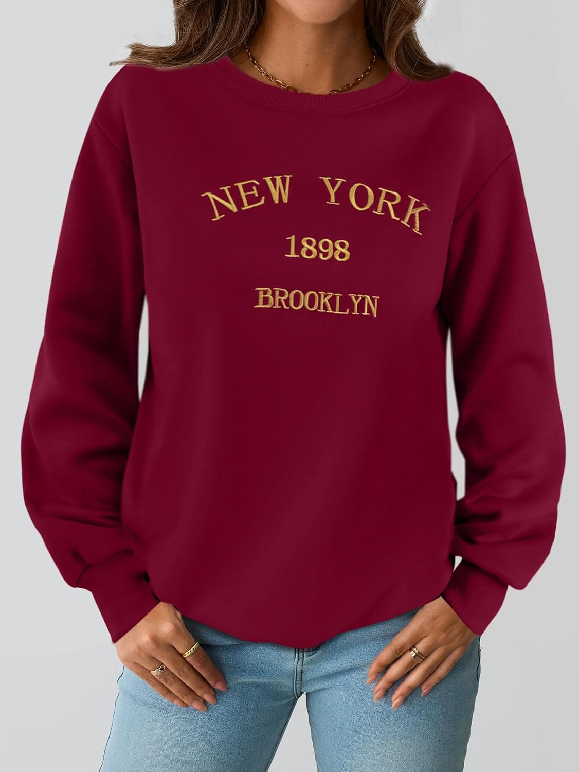 Hilinker Women's Graphic Crewneck Sweatshirts Casual Loose Long Sleeve Pullover Tops - Image 2