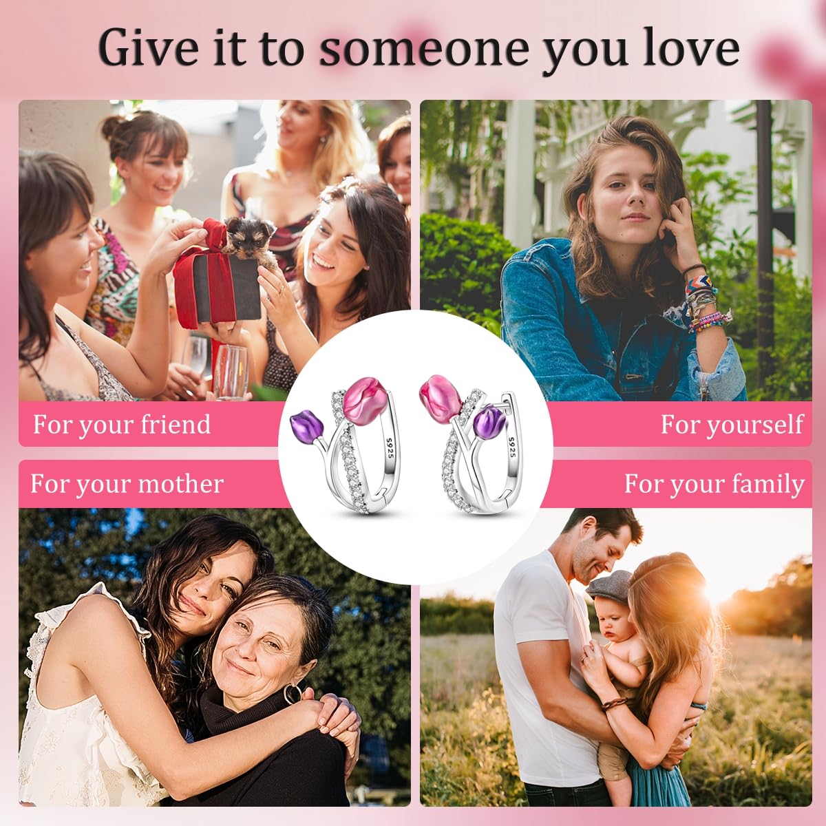 Parmuz Creolen aus 925er-Sterlingsilber für Damen Schmetterling groß, klein, Huggie, verschiedene hypoallergene, modische, trendige Ohrringe, Schmuck für Geburtstagsfeier | Breite, dicke, hypoallergene, ovale, große, leichte, baumelnde Kreolen-Ohrringe fü