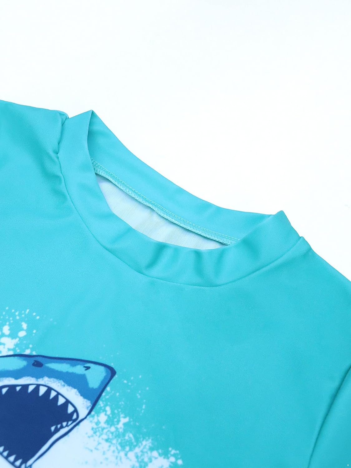 Kids Boys 2Pcs Rash Guard Sun Protection Swimsuit Cartoon Print Long Sleeve Tankini Top and Shorts Set