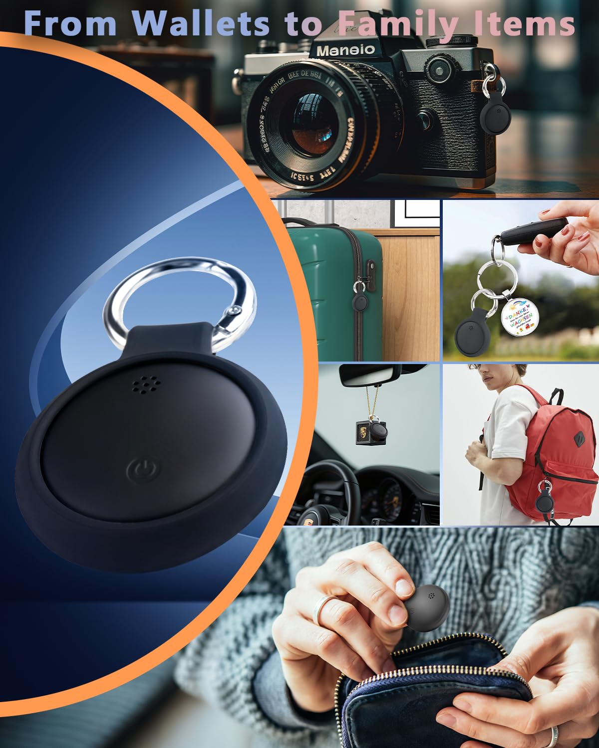 Dual System Bluetooth Tracker per iOS e Android: Smart Tag Confezione da 4 - Compatibile con Apple Find My (iOS) e Google Find Hub (Android) per chiavi, bagagli, portafogli, veicoli - Localizzatore