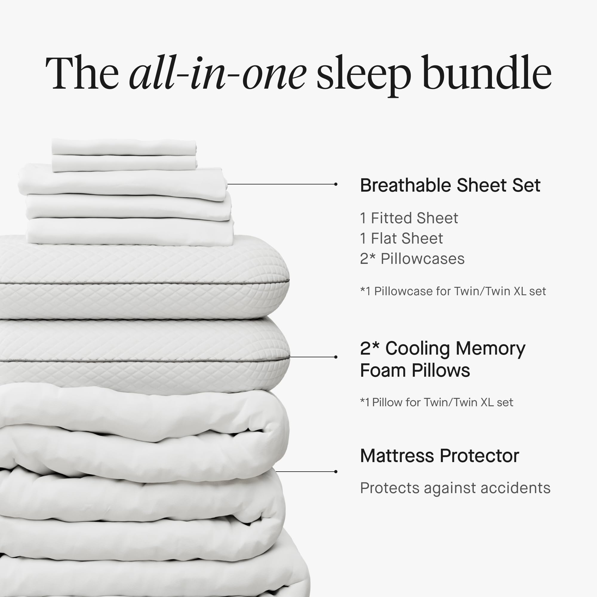 Resident Serenity Sleep Bundle Pillow, King, White 6 Count