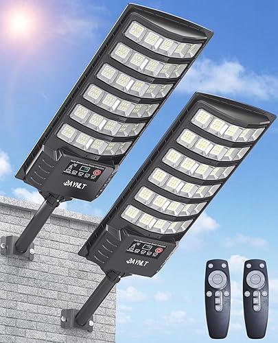 Miniatura 10 de JAYNLT Luces solares para exteriores, 5 modos de iluminación, foco solar de seguridad con sensor de movimiento y del atardecer al amanecer y control