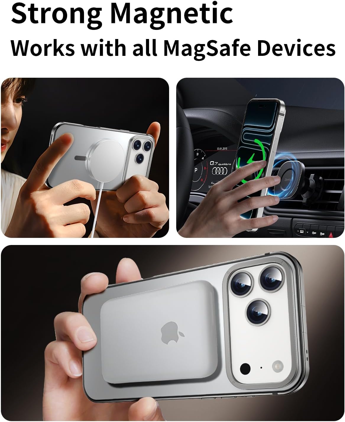 IMCHEN for iPhone 17 Pro Case - Metal Frame with Shockproof TPU Inner and Hard PC Back, Slim and Duralbe