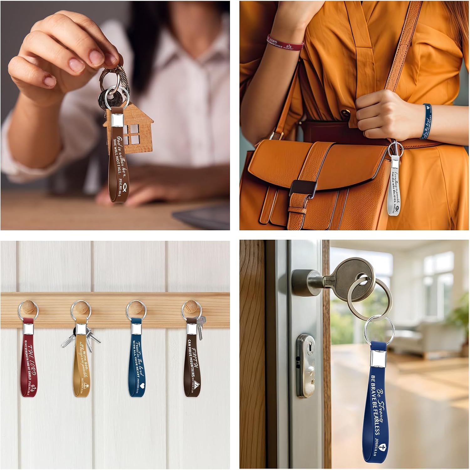 100 Pcs Bible Verse Bracelets Christian Inspirational Bible Keychains –Bulk Religious Keyrings and Bracelets - Image 4