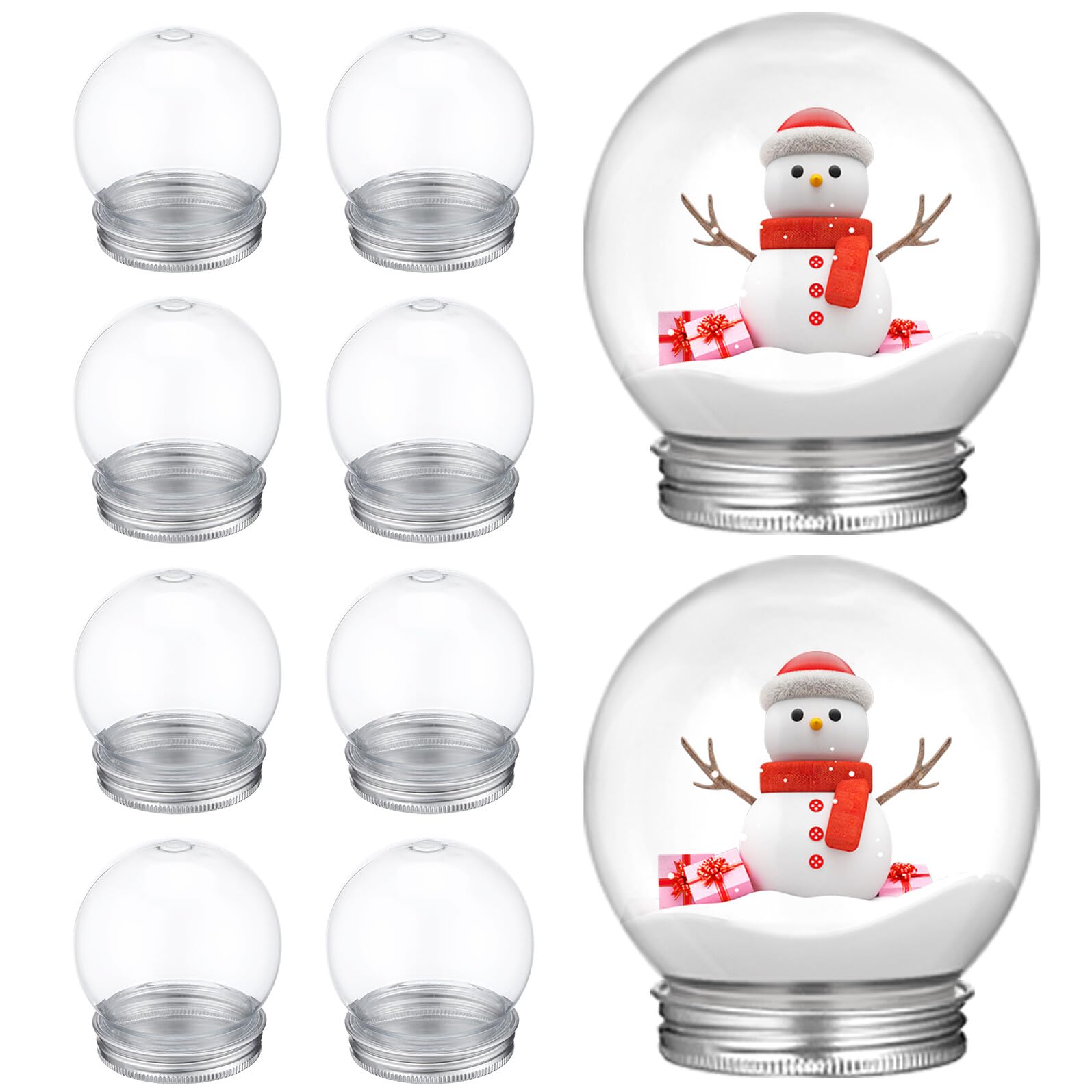 Bolas de plástico transparentes LIGIGWASH de 10 piezas con tapa extraíble para manualidades DIY