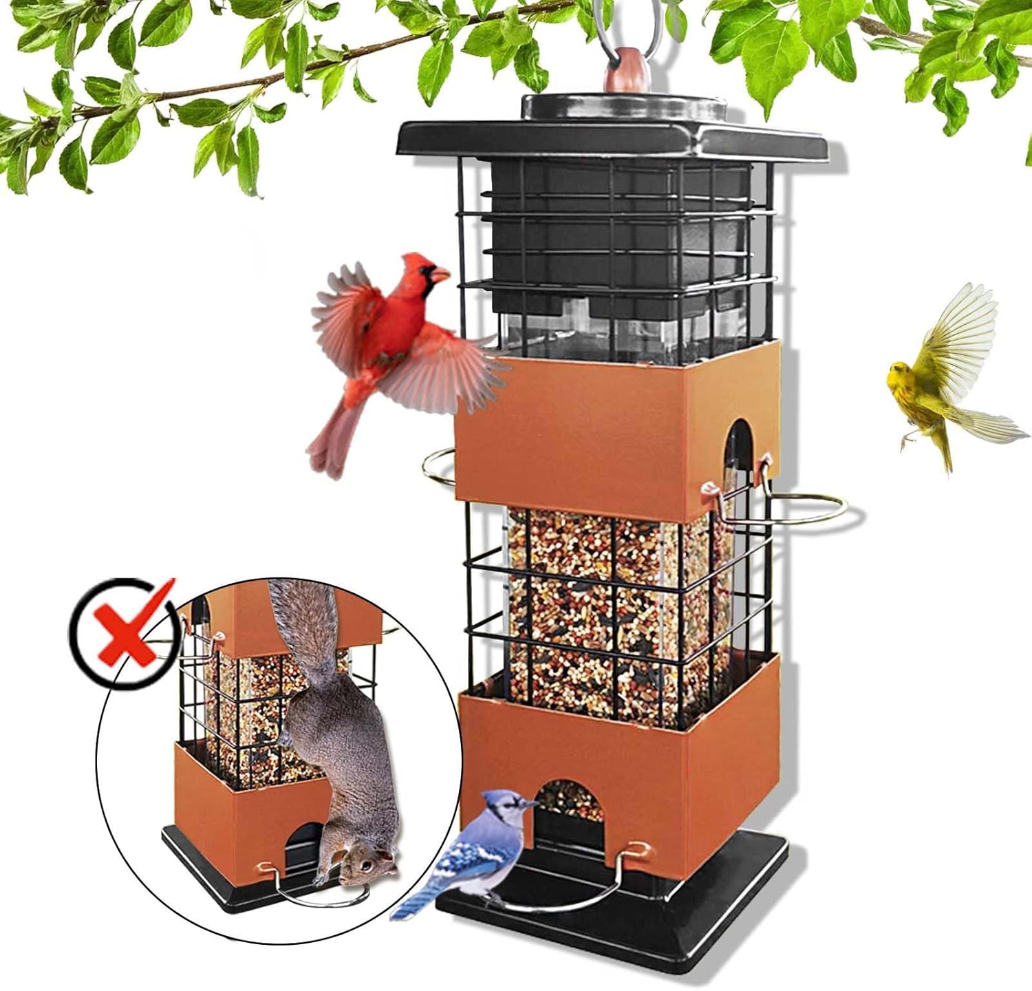 Squirrel Proof Bird Feeder, Metal Bird Feeders for