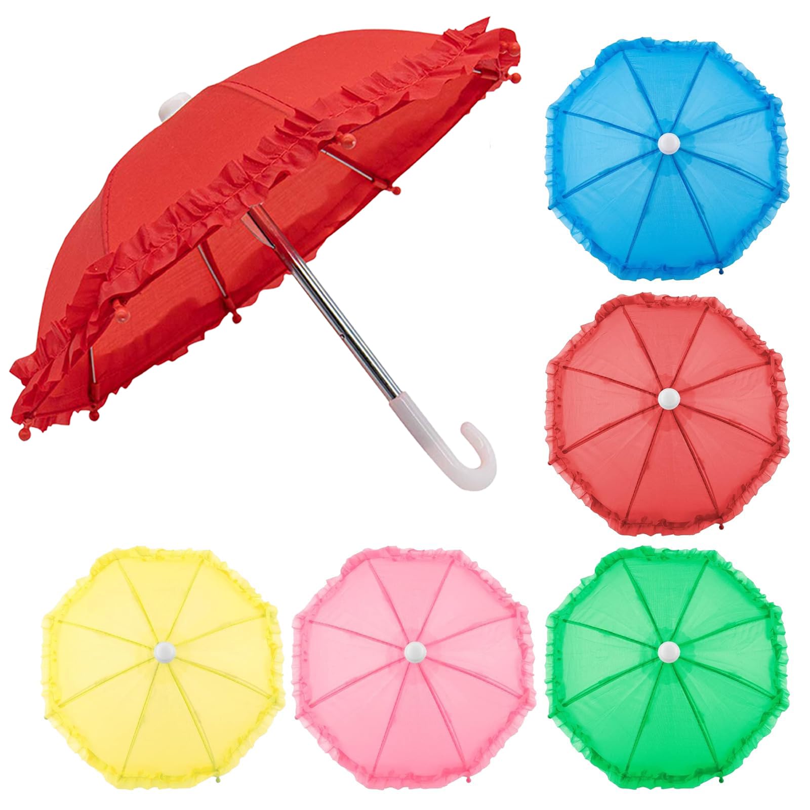 Azure ZoneAzure Zone, 5 Pack Cute Colorful Mini Umbrella for Home Table Decoration Photography Props Supplies Outdoor Plants Shade 5 Colors