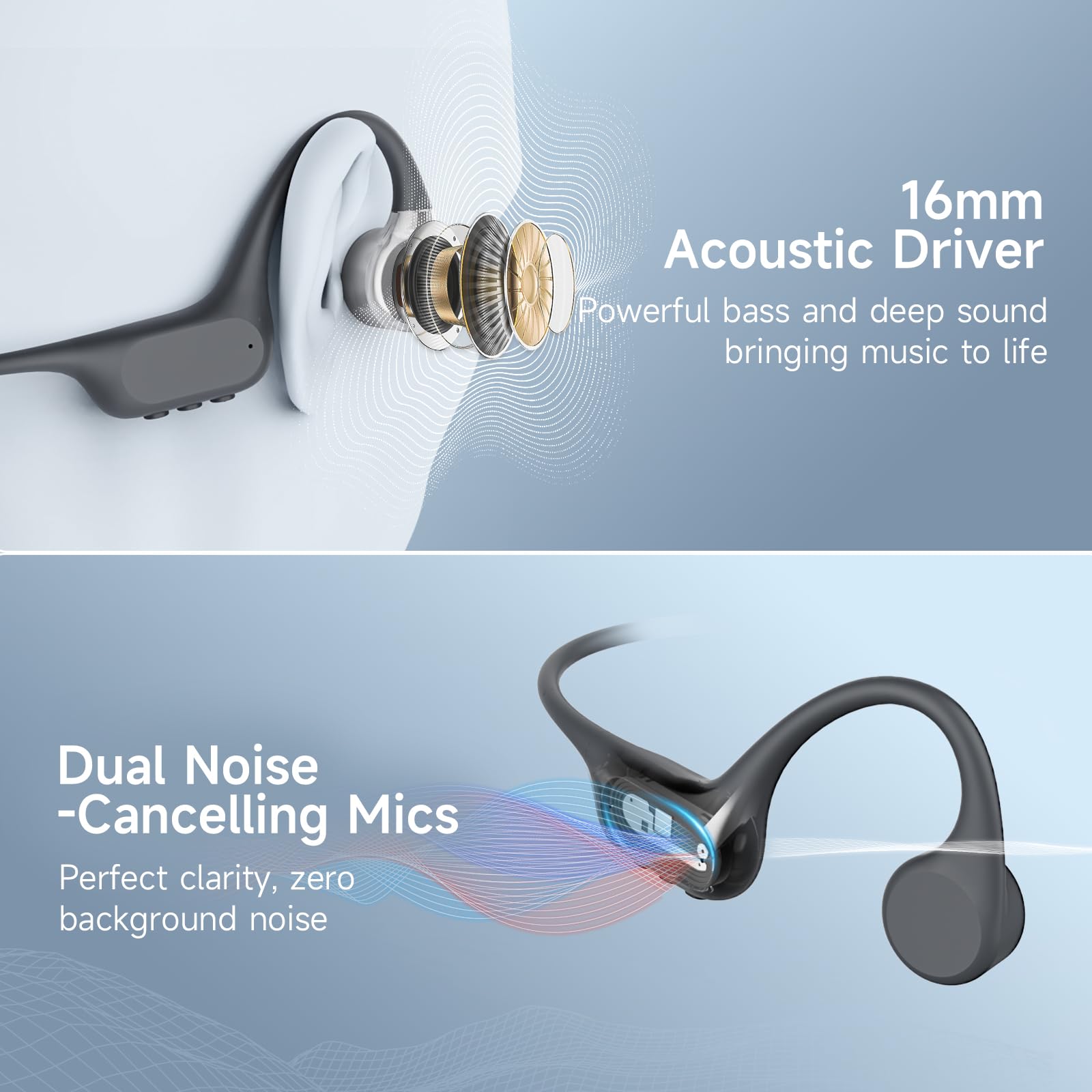 Cuffie Conduzione Ossea LOBKIN | Auricolari Open Ear Bluetooth 5.3 | Impermeabili IPX5 | 8h Autonomia - Foto 6