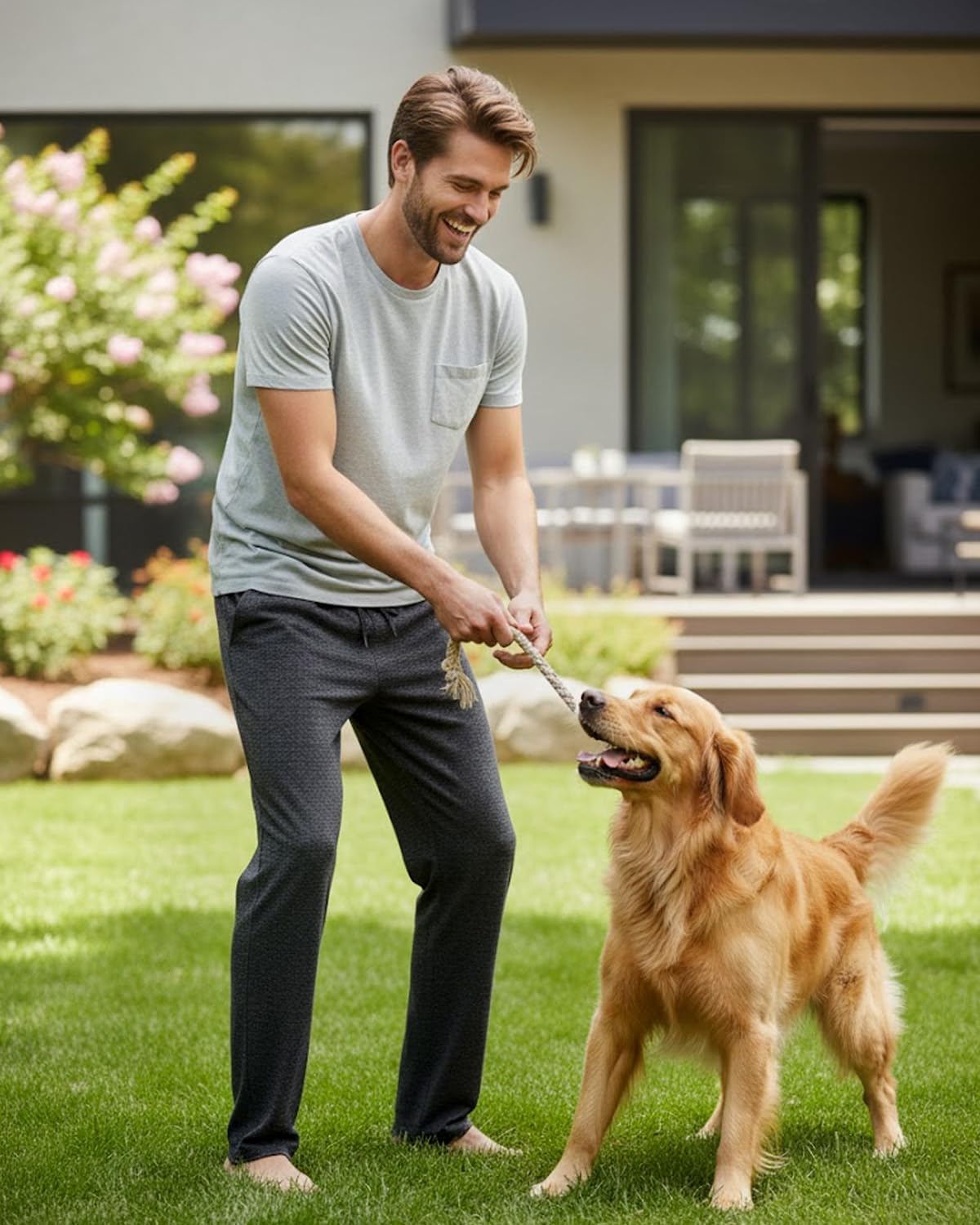 Zylioo Men's Tall Lounge Pajama Bottoms for 6ft+ Guys Soft Sleep Pants with Pockets for Home Relaxing - Image 6