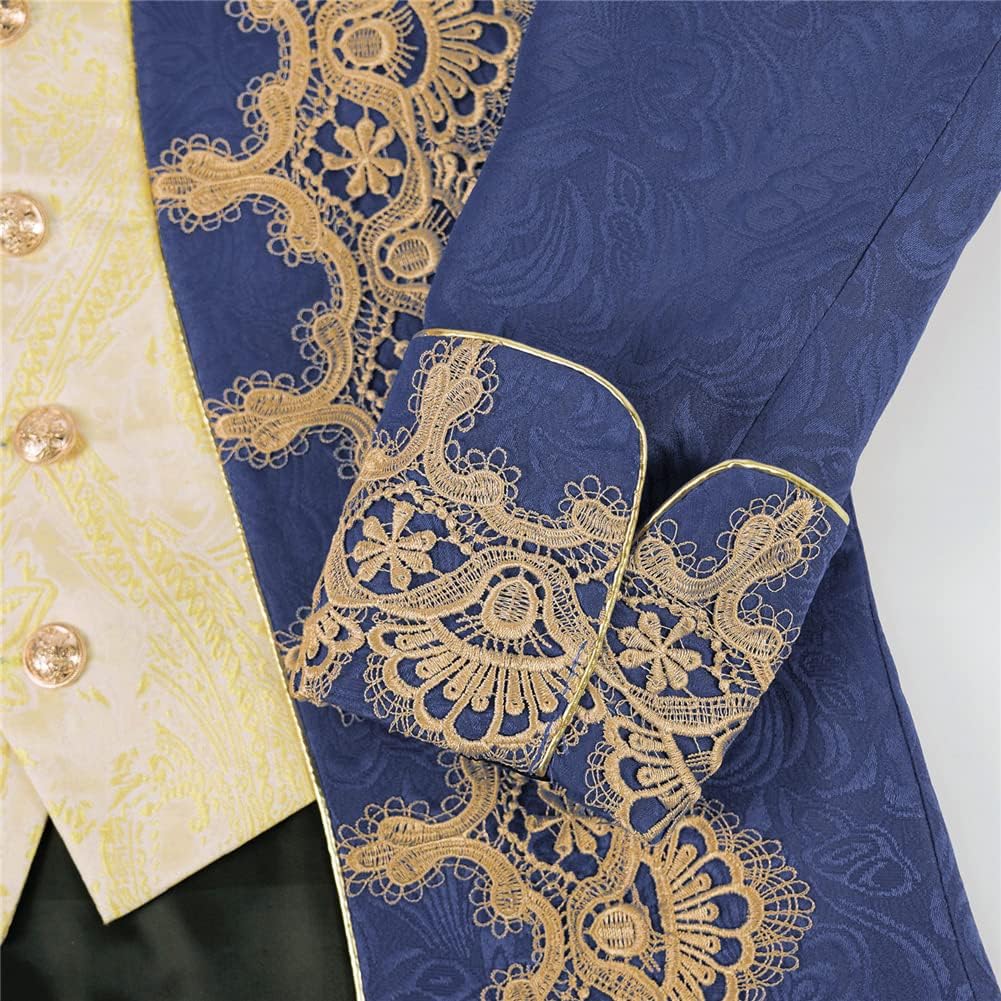 Crubelon Men Steampunk Medieval Jacket Gothic Victorian Frock Coat Uniform - Image 7