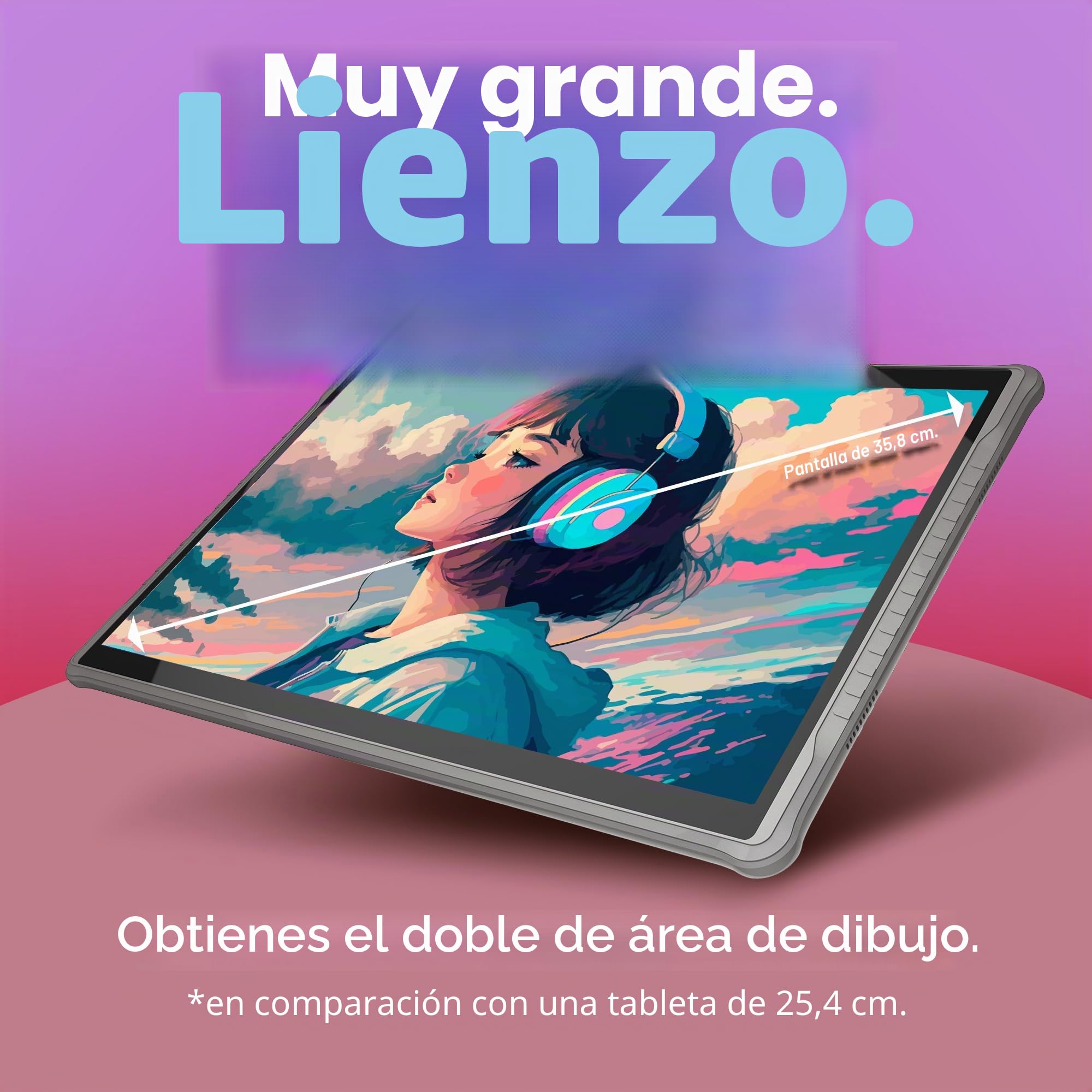 PicassoTab X14 Tableta de Dibujo Independiente • No Necesita Computadora, Pantalla de 14" (la Más Grande), Apps de Dibujo Pro y Tutoriales, Lápiz Stylus, Tableta Gráfica Portátil para Artistas • X14