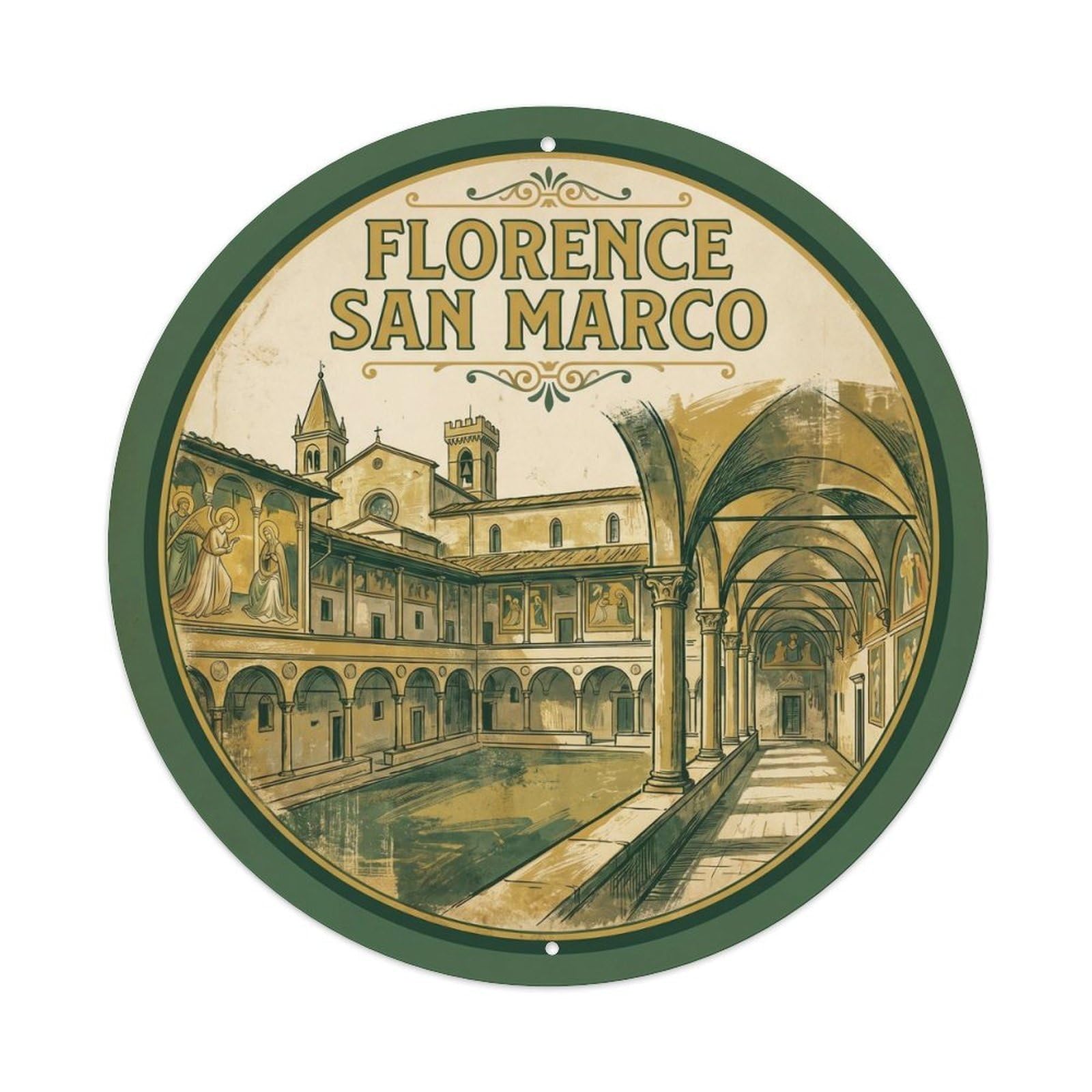 Classic Florence Italy San Heritage City Travel Metal Tin Sign
