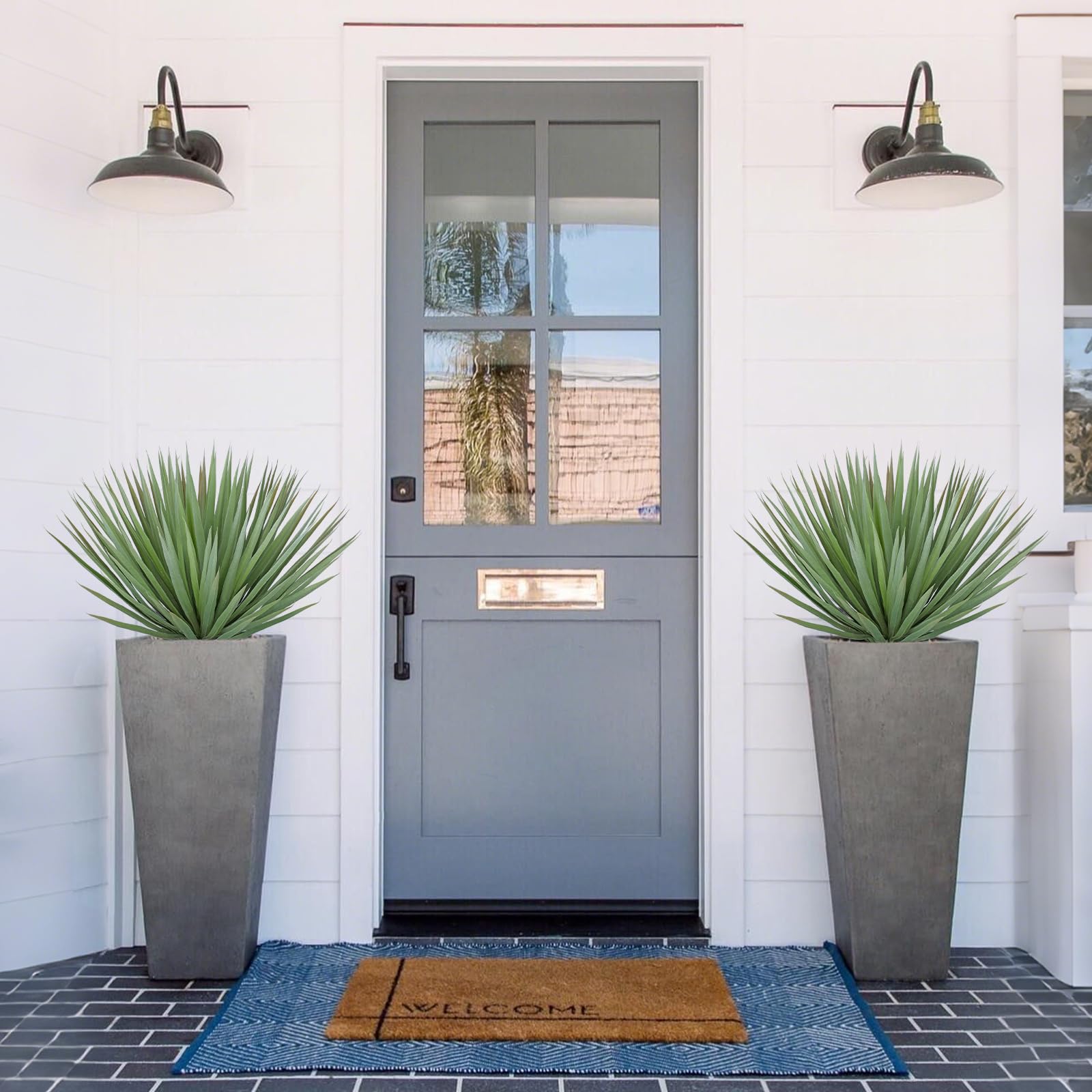 Oairse Plantes d'agave artificielles de 46 cm - Plante d'agave réaliste - Plante d'agave artificielle d'intérieur pour la maison, le bureau, le salon, la cuisine, la table d'extérieur