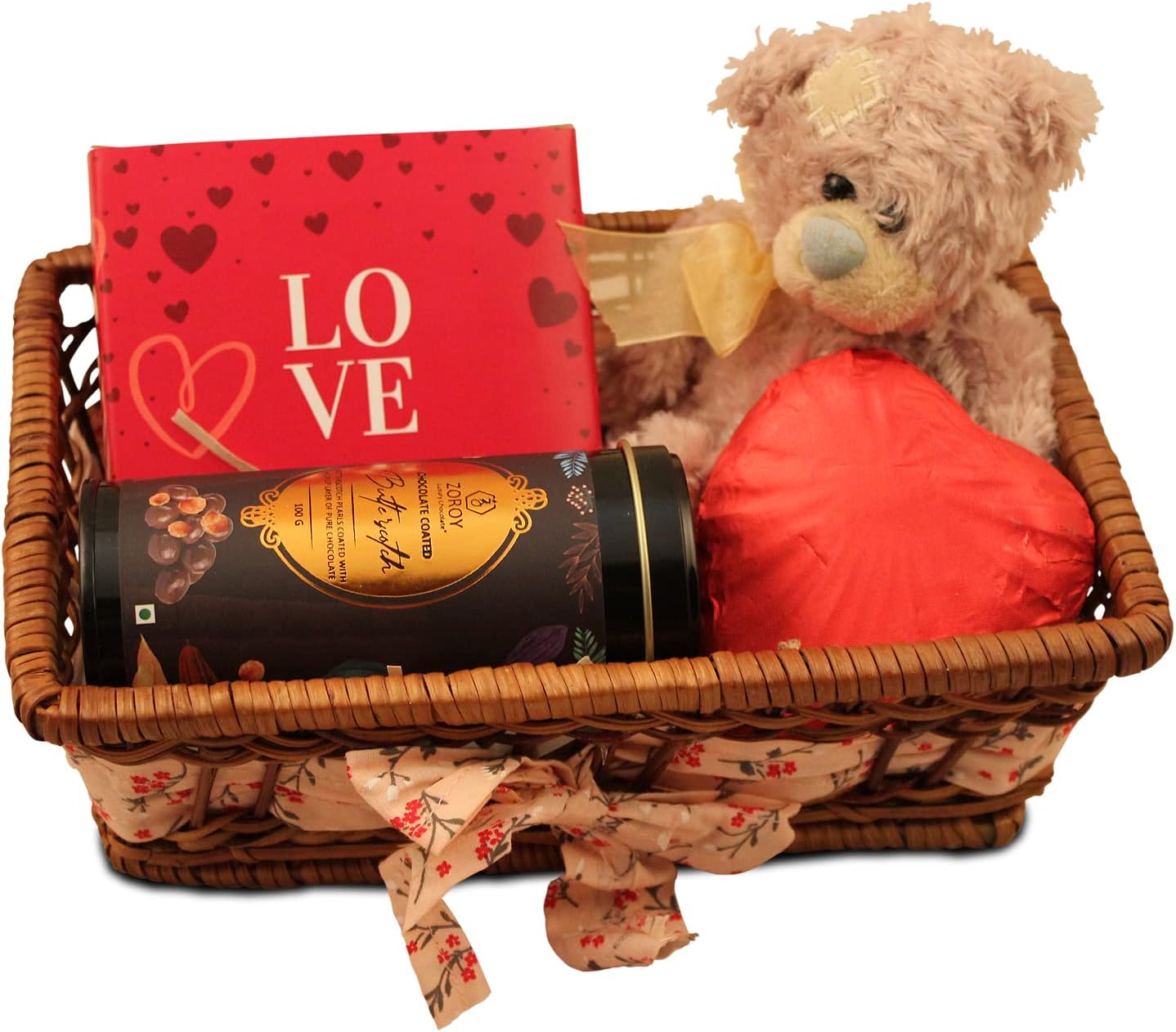 ZOROY Luxury Chocolate valentines Day Chocolates gift Box - valentine gifts For Girlfriend | Husband | Essential Hamper | Assorted Chocolates | Heart shaped chocolate | Chocolate nuts | Teddy bear