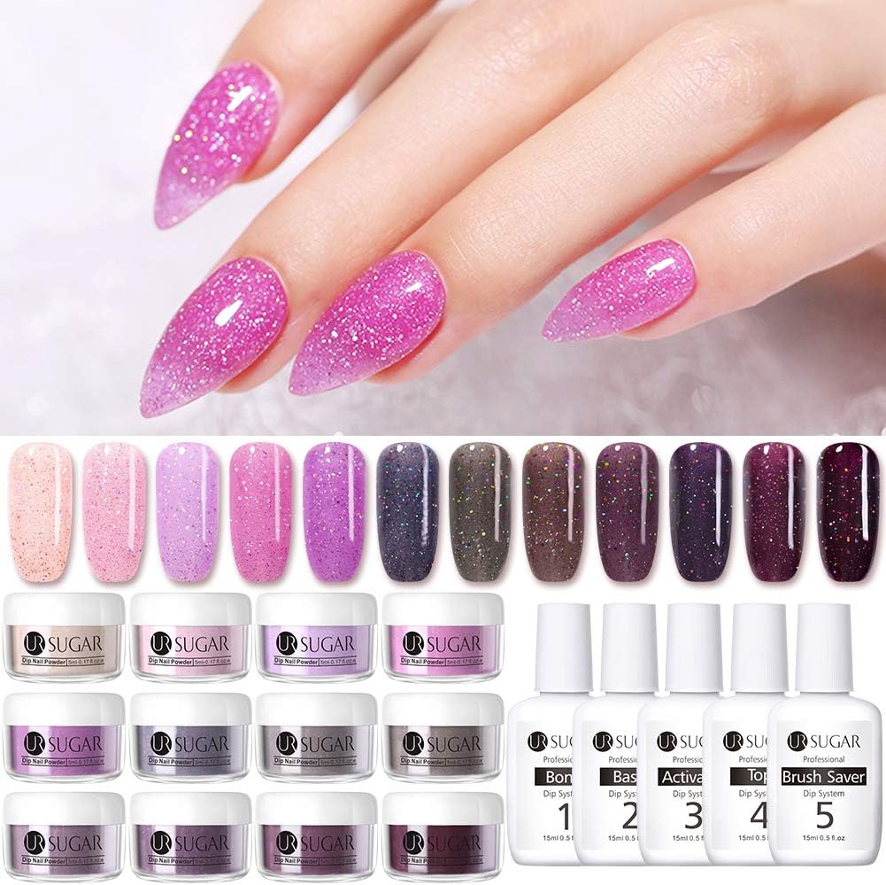 Amazon UR SUGAR Dip Nail Powder Starter Kit ディップパウダー ネイルスターターキット 12色