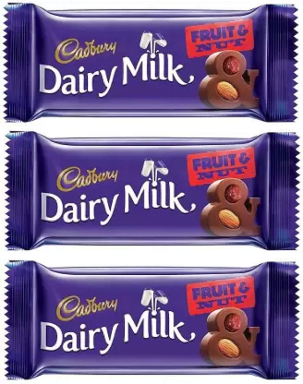 Cadbury Dairy Milk Fruit And Nut Chocolate, 80 Gm (Pack of 3) Bars (3 x 1 Units)