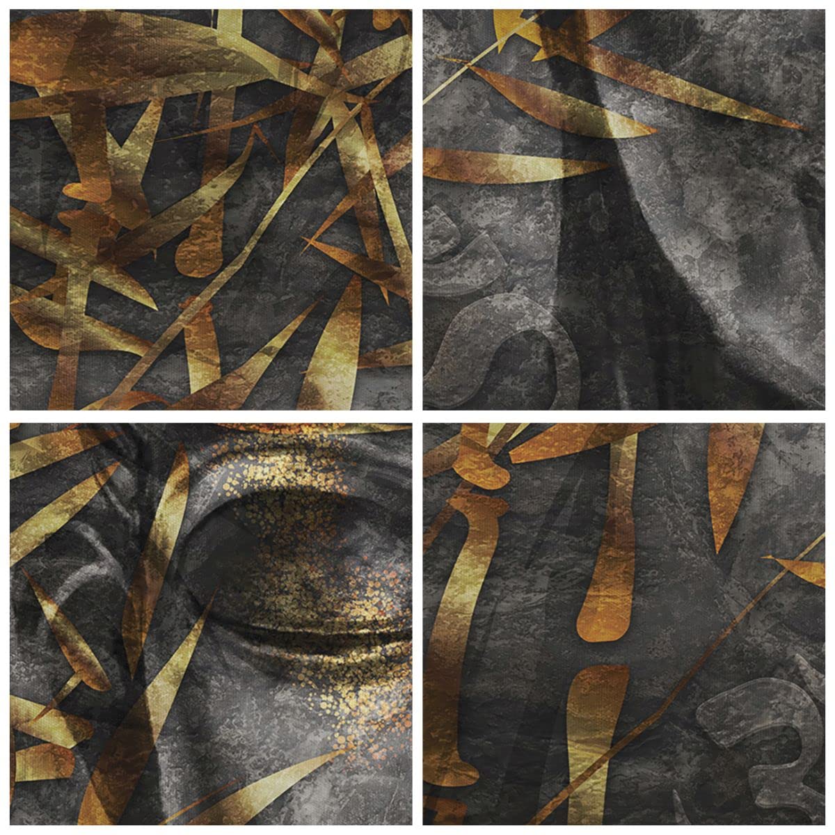 ARTTOR Wandbilder Dekoration Wohnzimmer Buddha Gold Bodhisattva Bilder auf Leinwand 160x85cm Leinwandbild Schlafzimmer Set 5 teilige Wand Kunstdruck Art Groß XXL Wanddeko Bild Canvas EA160x85-4442