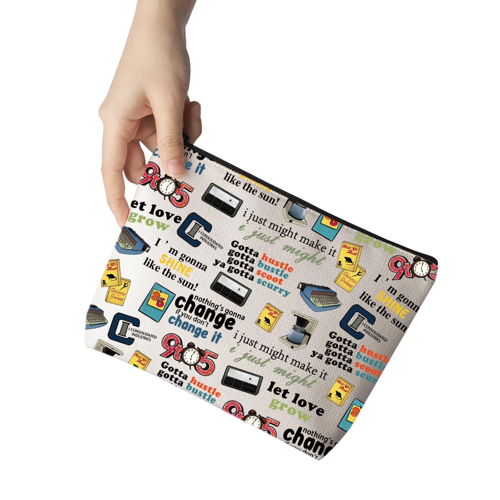 9 to 5 The Musical Inspired Gift Musical Theater 9 to 5 Quotes Makeup Zipper Pouch for Actor Actress (NINEFIVEBAG) - Image 2