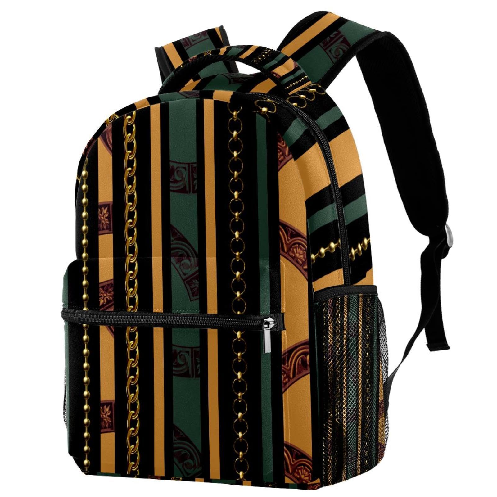 Sac de voyage décontracté multicolore avec chaînes graphiques à rayures