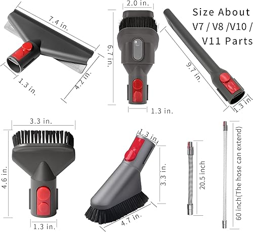 Miniatura 3 de Kit de accesorios de vacío para Dyson V15 V12 V11 V10 V7 V8, manguera de extensión y accesorios de aspiradora, herramienta de repuesto para