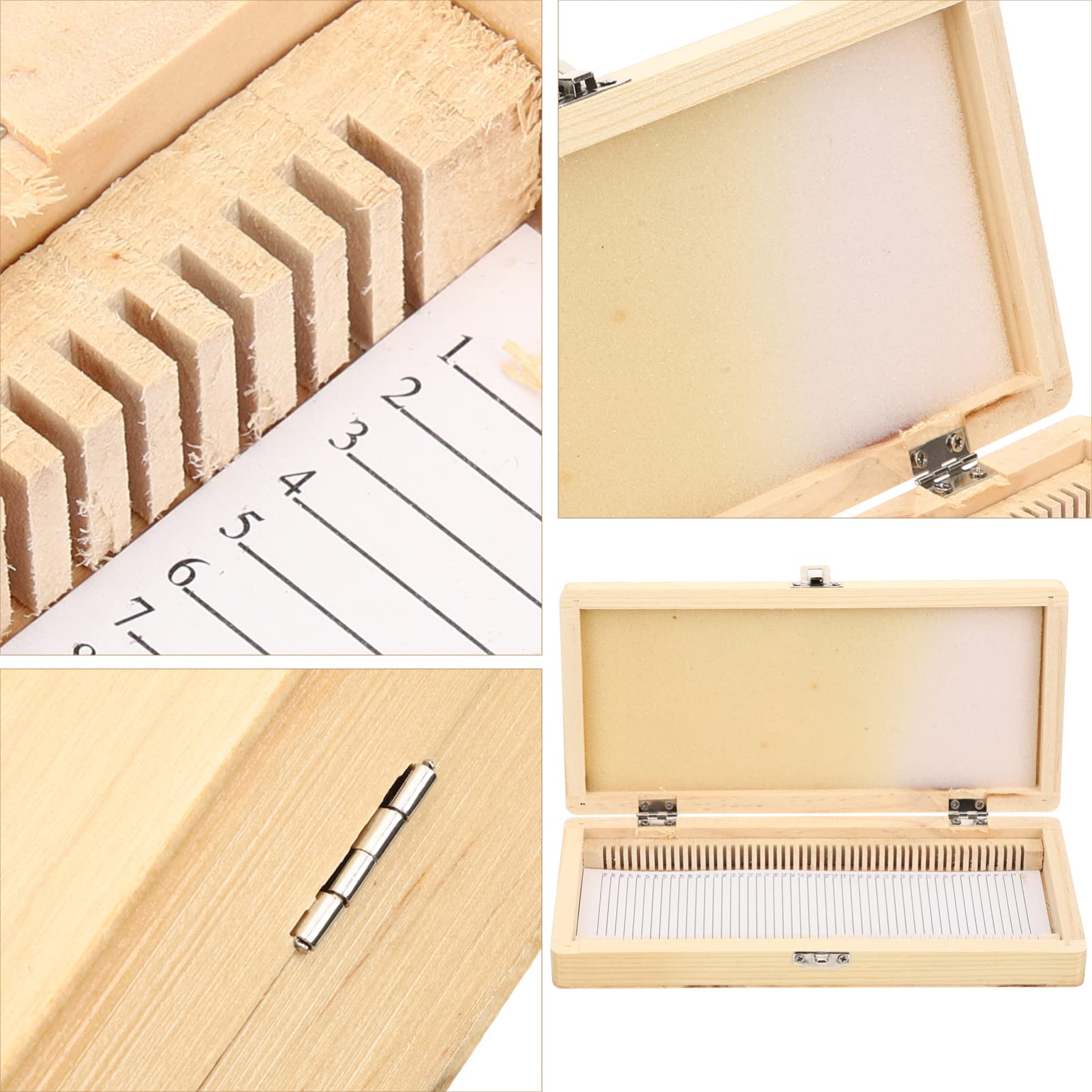 BELLIFFY Wooden Slide Storage Box 50 Slides Holder Microscope Slide Cases Creative Appearance for Anatomy Slide Sets