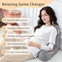 Vista 6 de Sasttie Reading Pillows for Sitting in Bed Adult, Velvet Back Pillow Bed Sitting Up, Back-Rest Support Cushion for Sit Up on Couch, Sofa, and Floor