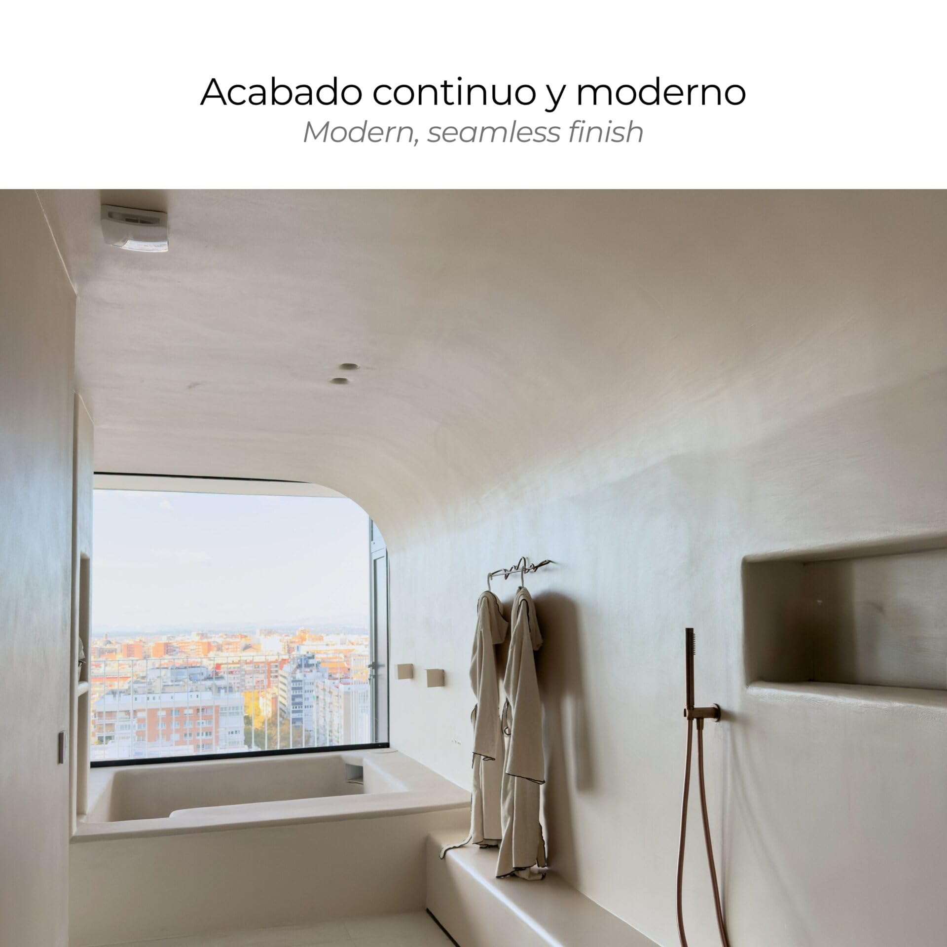 Microcemento para MUEBLES 10 m² | KIT COMPLETO | Acabado Efecto Cemento Moderno | Textura Grano Medio | Acabado Mate | 10 m² | Color HAKUBA