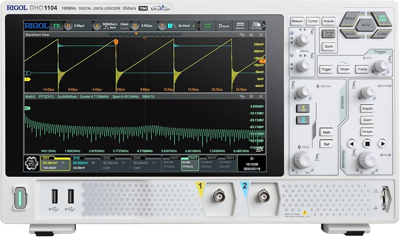 RIGOL DHO1104 High Resolution 4 Channel, 100 MHz Digital Oscilloscope - 12 bit, 2 GSa/sec, 50 MPts Memory【New Product】