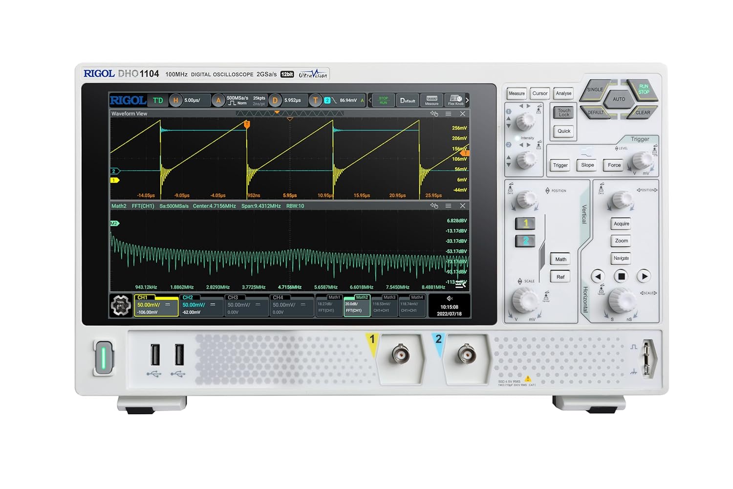 RIGOL DHO1104 High Resolution 4 Channel, 100 MHz Digital Oscilloscope - 12 bit, 2 GSa/sec, 50 MPts Memory【New Product】