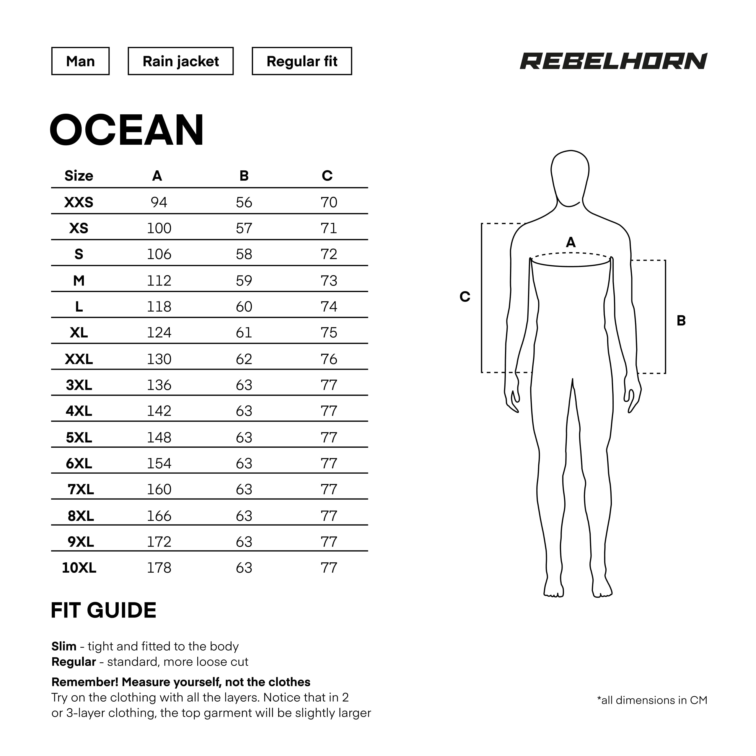 REBELHORN Ocean Jacket Chubasquero para Unisex Adulto