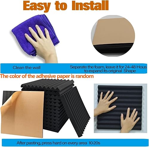 Miniatura 10 de Paneles de espuma a prueba de sonido para paredes, paneles acústicos de alta densidad para paredes, paneles acústicos absorbentes de sonido para