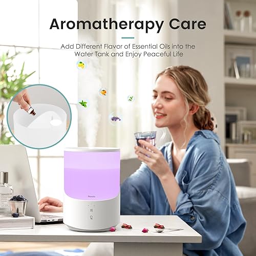 Miniatura 3 de Humidificadores inteligentes para dormitorio, difusor de aceite esencial de niebla fría de 2.5 L, humidificador de llenado superior para bebé y