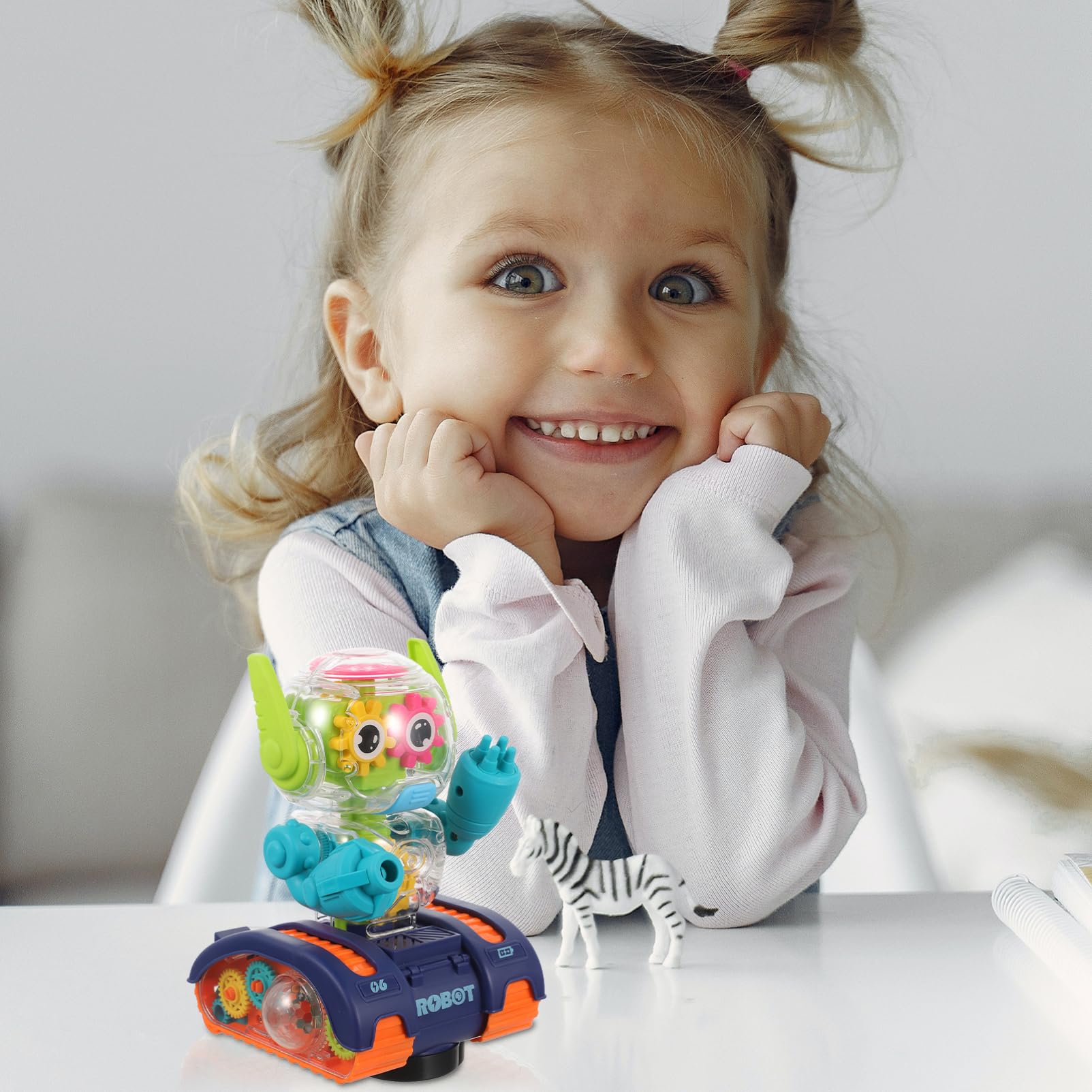 DECHOUS Robot Toy Boys and Girls Electric Robot Creative Toy for Boys Lightweight Portable Random