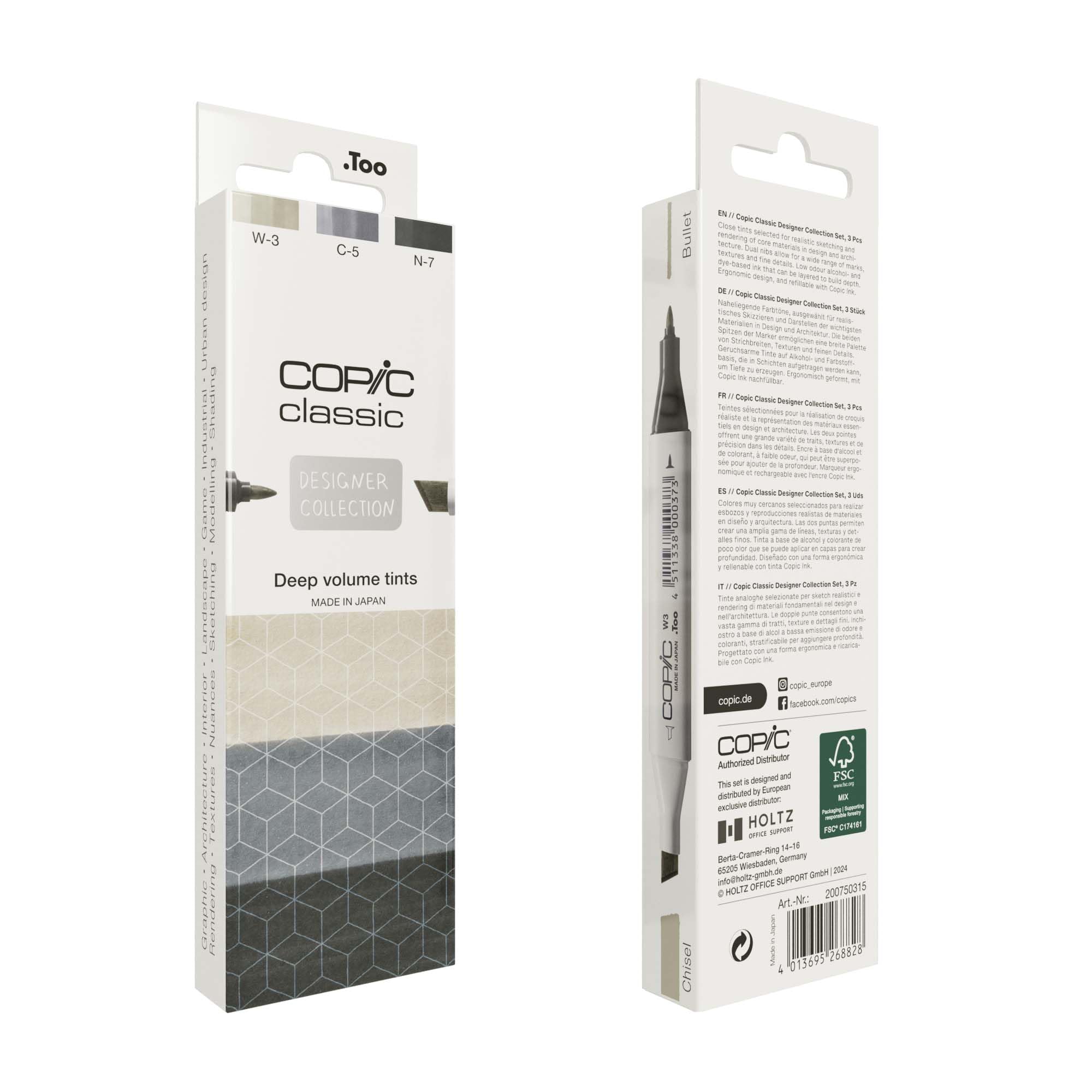 Copic Classic Deisgner Collection, Set of 3 Coloured Marker Pens, Deep Volume Tints, Art & Crafts, Colouring, Graphics - Image 3