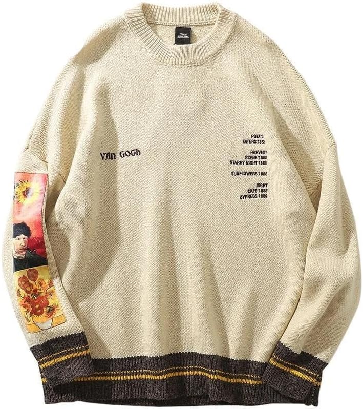 Mens Crewneck Sweaters Graphic Comfortable Casual Knit Fall Winter Sweater Oversized Pullovers - Image 4