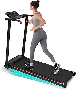 Merax 3-in-1 folding treadmill designed for compact storage