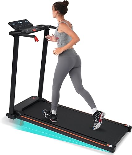 Merax 3-in-1 folding treadmill designed for compact storage