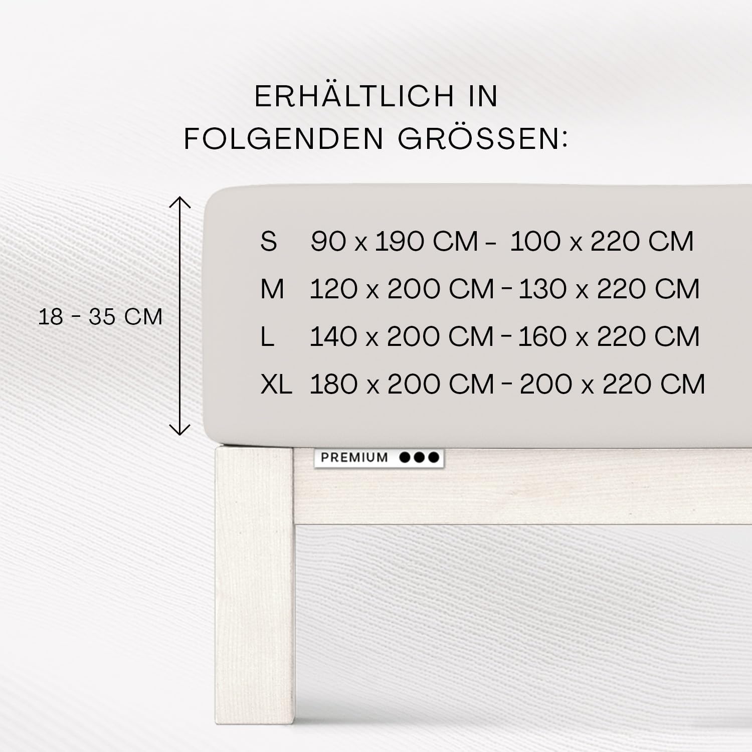 schlafgut Premium Spannbettlaken 90x200 cm Bio-Baumwolle, Sand Light