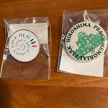 Amazon.co.jp: 広島市折り鶴タワーお土産品 缶バッチマグネット3