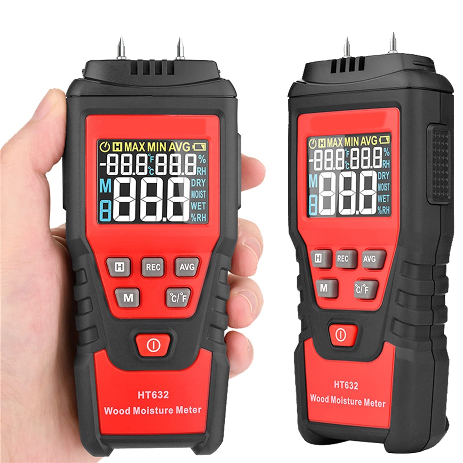 Igrometro Digitale Misuratore di umidità del legno Digital Detector Damp Materiali calcestruzzo Igrometro