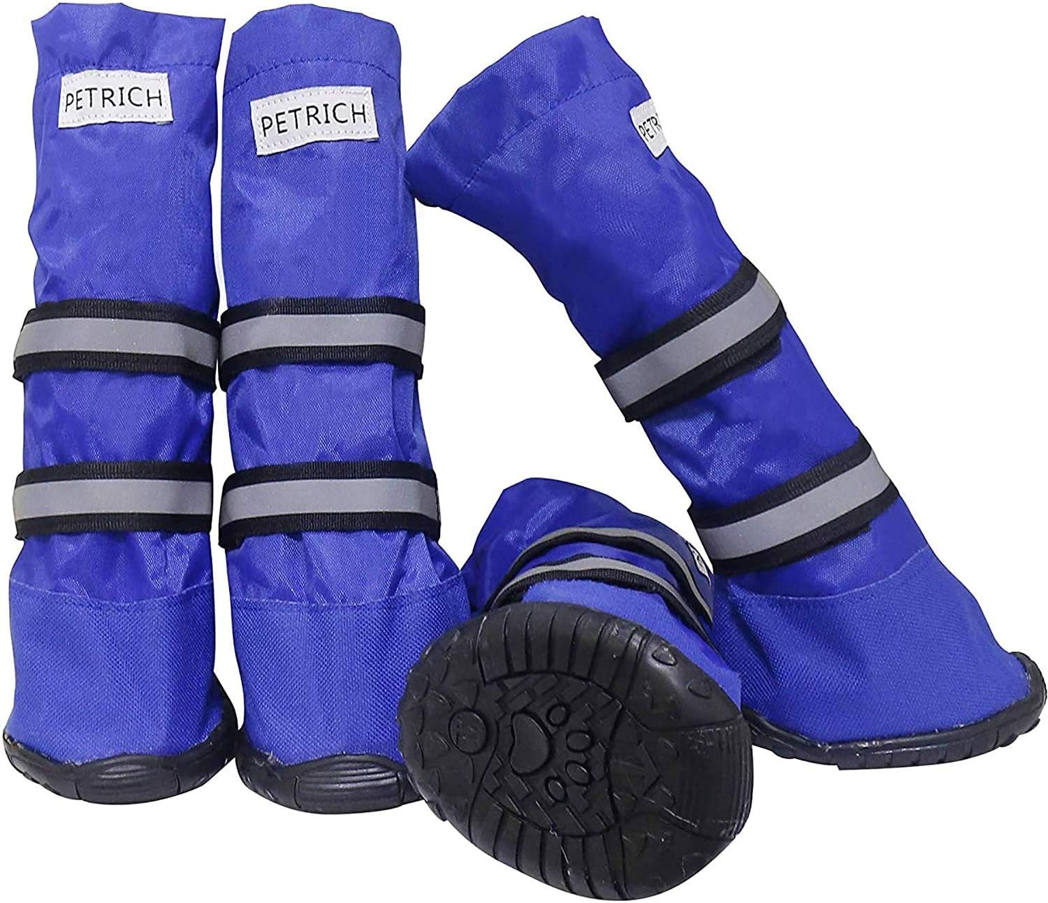 Dog Shoes, URBEST Waterproof Dog Boots, Warm Lining Nonslip Rubber Sole for Snow Winter (L, Blue)