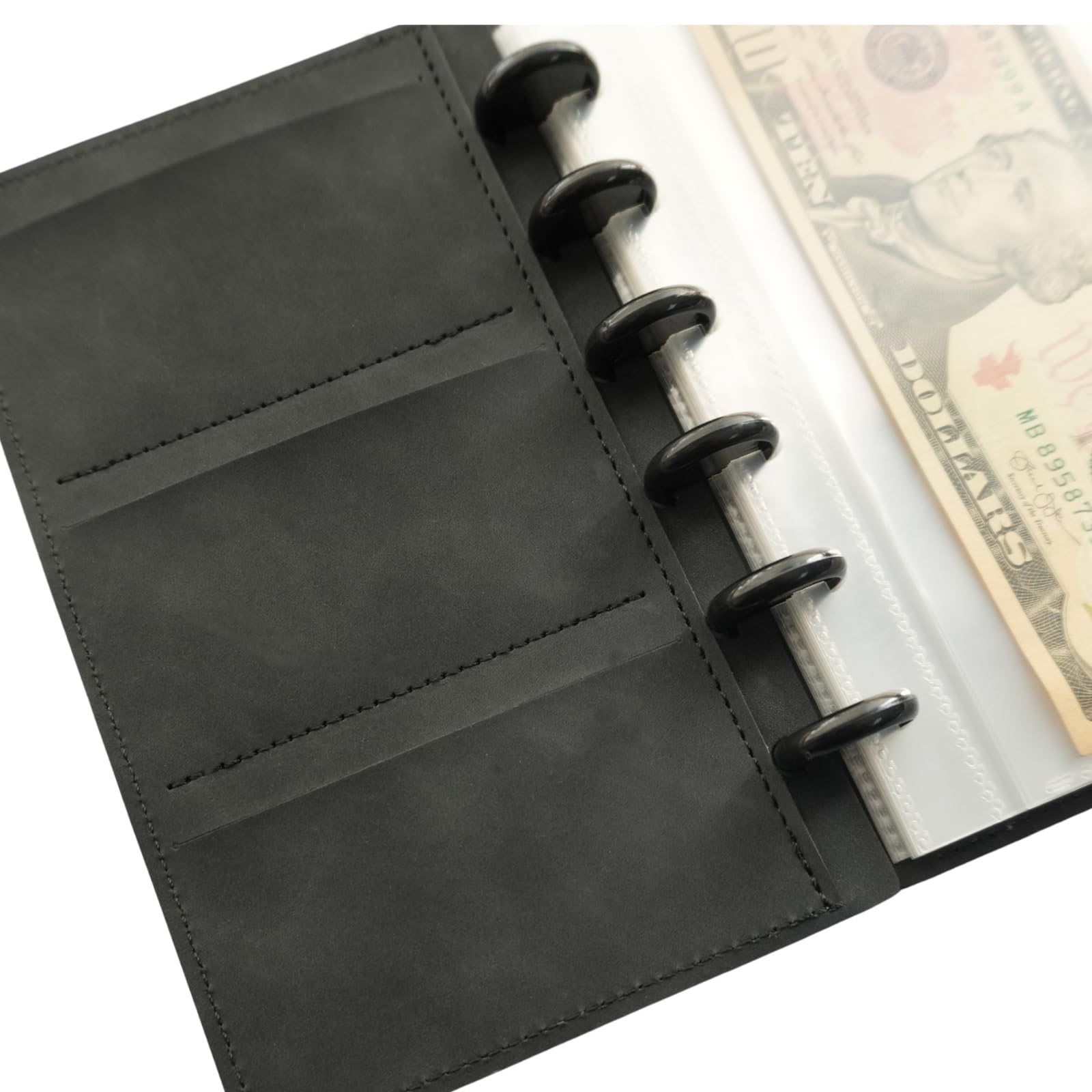 Álbum de colección de monedas con 20 bolsillos de polipropileno transparente, interior de 6.42 x 3.11 pulgadas, cubierta de piel sintética hecha a mano con cierre de botón, funda protectora