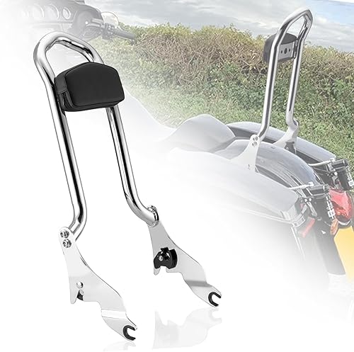 Miniatura 1 de Wsays Barra Sissy de 27 pulgadas de alto, respaldo de pasajero desmontable rápido de 1.3 pulgadas con almohadilla compatible con Harley Touring