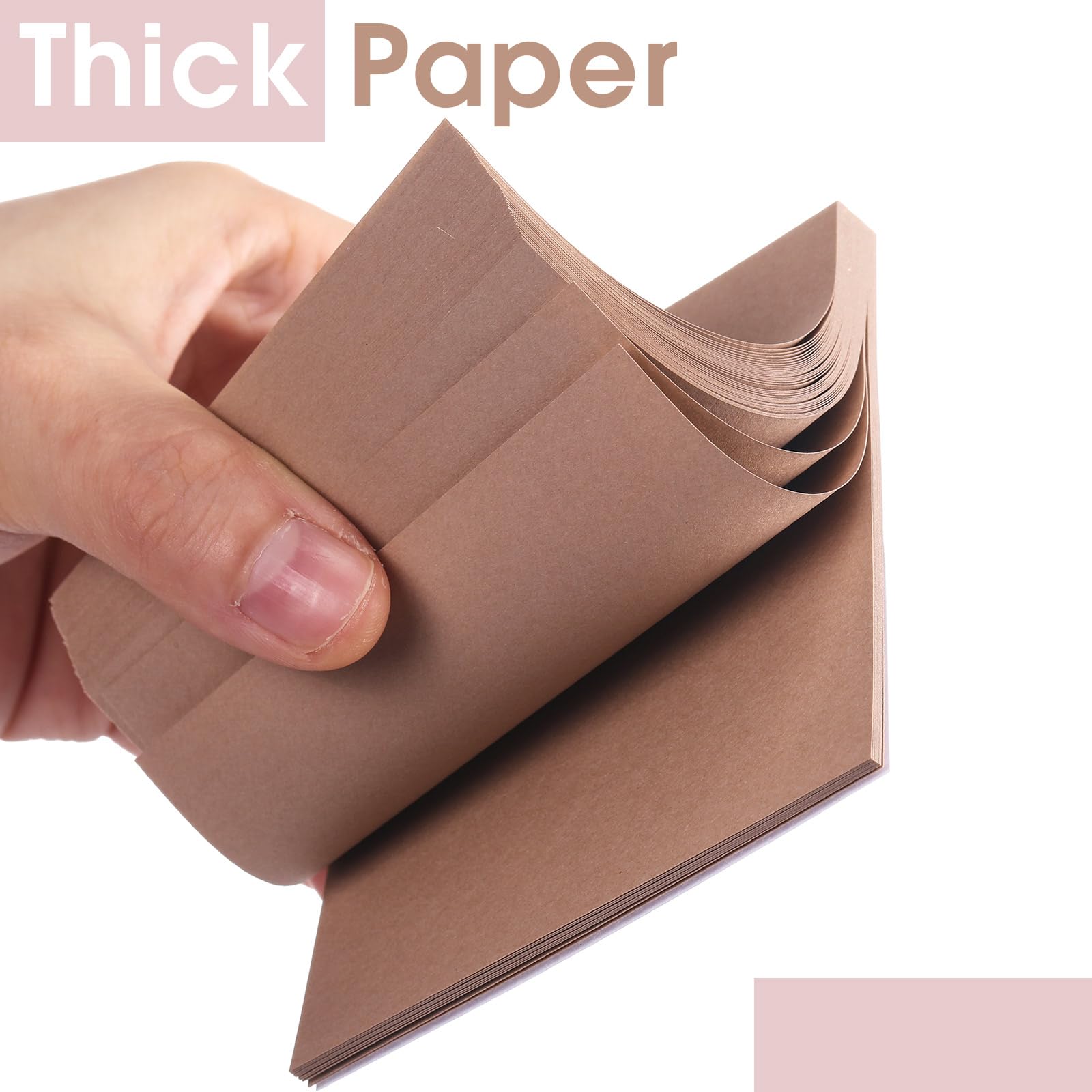 Thenshop 36 Blöcke Haftnotizen, 7,6 x 7,6 cm, selbstklebende Notizblöcke, Bürobedarf, 50 Blatt/Block, farbiges, ästhetisches Klebezubehör, Zuhause, Büro, Notizbuch (Boho-Braun)