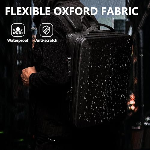 Miniatura 6 de JUMO CYLY Mochila de viaje antirrobo para portátil, resistente al agua, con puerto de carga USB, mochila de trabajo para computadora con bloqueo TSA