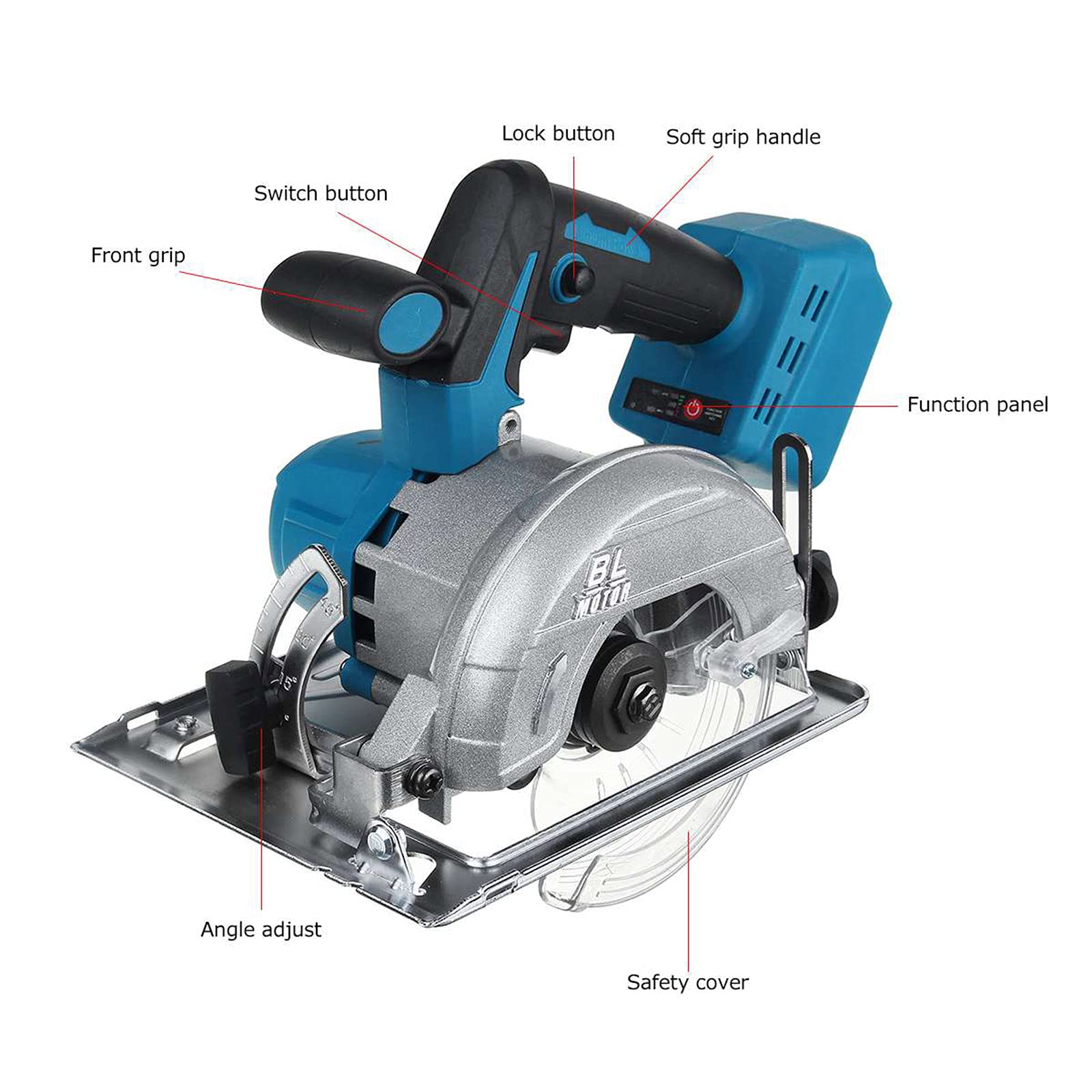 Amazon | 10800RPM 125Mm コードレス電気丸鋸、ブラシレス 0°～45 
