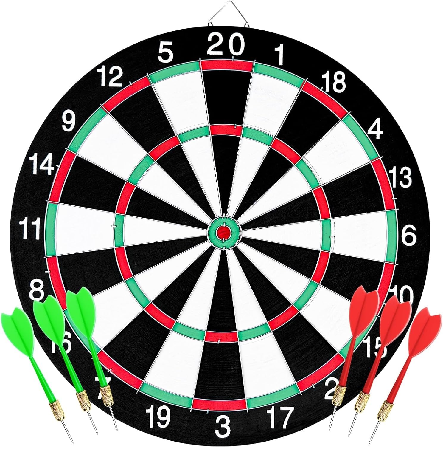 Gioco Bersaglio Freccette con 6 Frecce in Acciaio Tiro al Bersaglio Double Face cm 36 Gioco Dardi Freccette tiro al Bersaglio Tabellone Tiro a Segno Bambini Adulti Gioco Freccette Professionale